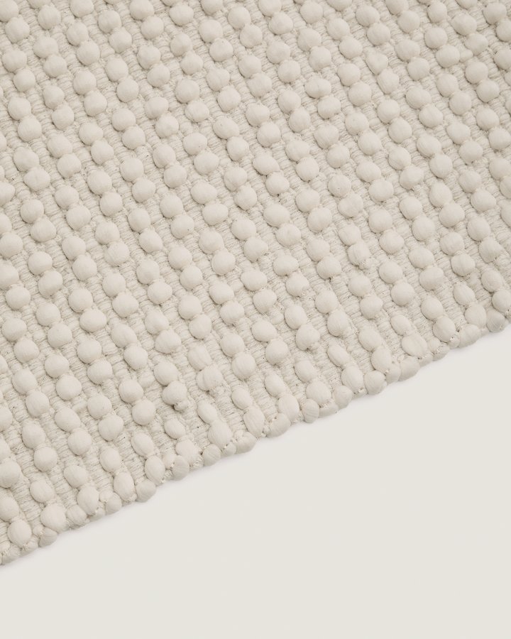 KAVE HOME Mascarell hvidt tppe af bomuld og polyester 70 x 140 cm