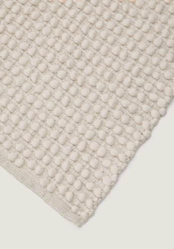 KAVE HOME Mascarell hvidt tppe af bomuld og polyester 70 x 140 cm