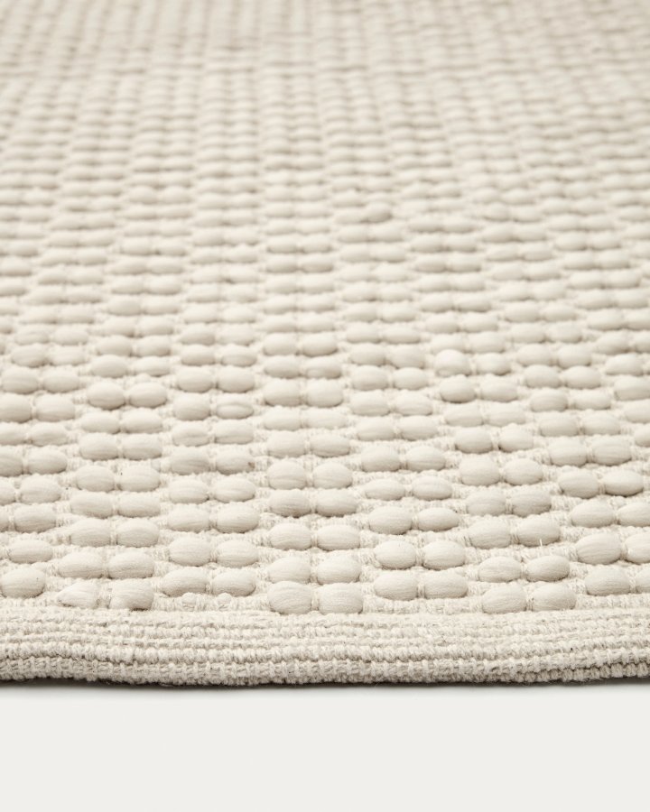 KAVE HOME Mascarell tppe, bomuld og polyester i hvid, 200 x 300 cm