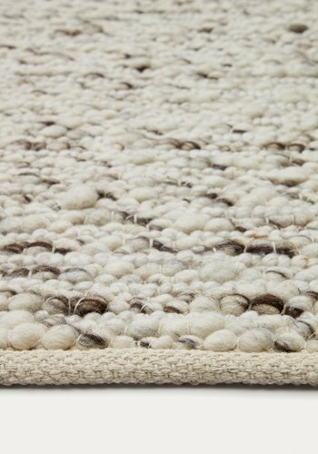 KAVE HOME Manilva tppe i uld og brunt bomuld, 200 x 300 cm