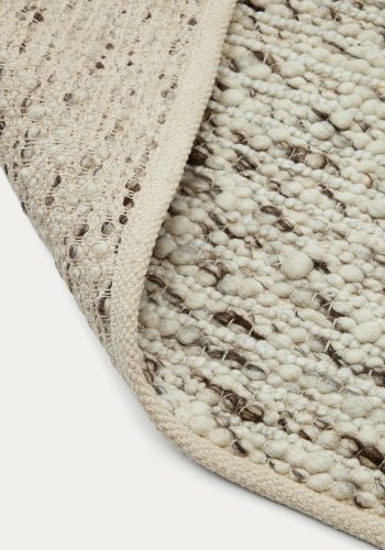 KAVE HOME Manilva tppe i uld og brunt bomuld, 200 x 300 cm