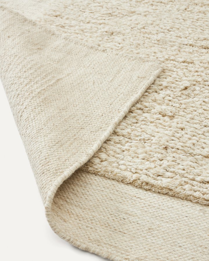  KAVE HOME Marely hvidt uldtppe 200 x 300 cm