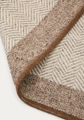 KAVE HOME Nifelia beige uld jacquard tppe, 200 x 300 cm