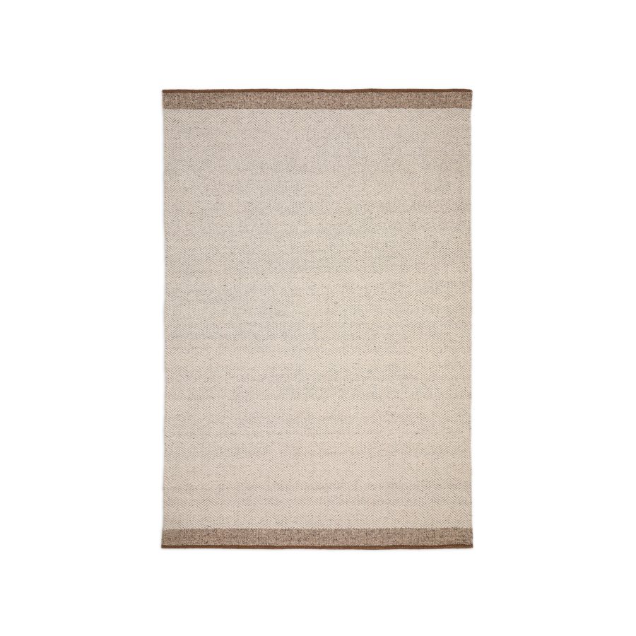KAVE HOME Nifelia jacquardtppe i beige uld, 160 x 230 cm