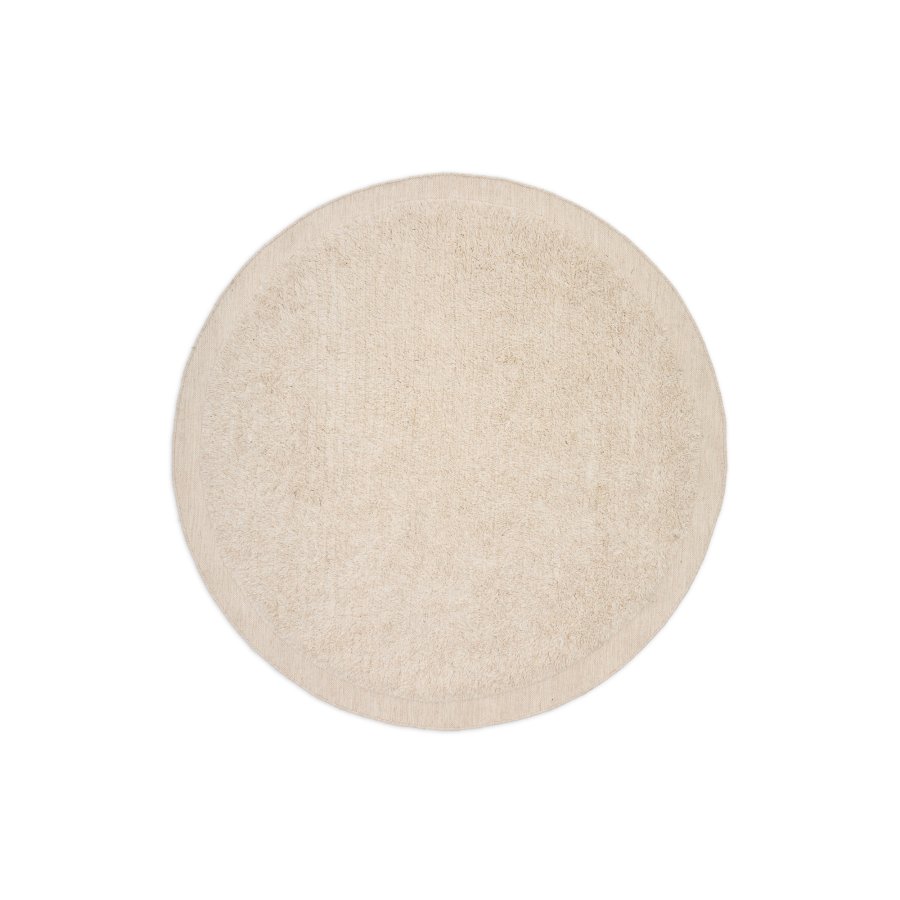 KAVE HOME Marely rundt, hvidt, uldtppe, 200 cm