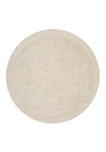 KAVE HOME Marely rundt, hvidt, uldtppe, 200 cm