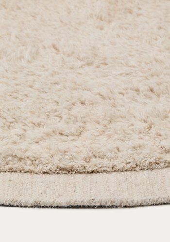 KAVE HOME Marely rundt, hvidt, uldtppe, 200 cm