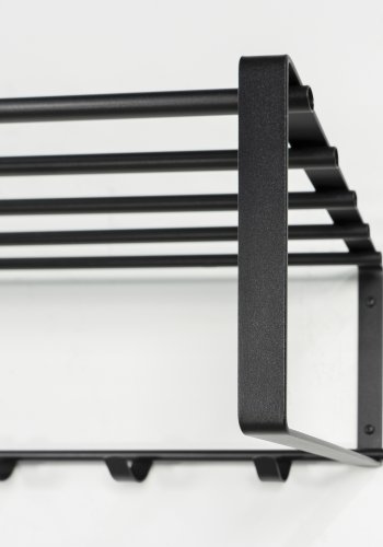 SPINDER DESIGN Rex 2 XL hattehylde, m. 7 knager - sort stl (B:100)