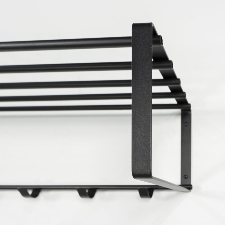 SPINDER DESIGN Rex 2 XL hattehylde, m. 7 knager - sort stl (B:100)