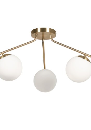 KAVE HOME Mahala loftlampe - hvid matteret glas og messing stl