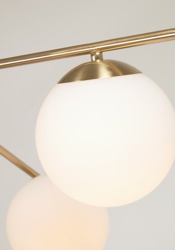 KAVE HOME Mahala loftlampe - hvid matteret glas og messing stl