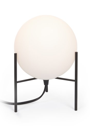 KAVE HOME Seina bordlampe, rund - hvid matteret glas og sort stl (15)