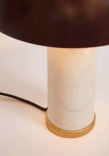 KAVE HOME Zorione bordlampe - hvid marmor og brun metal