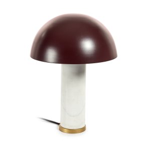 KAVE HOME Zorione bordlampe - hvid marmor og brun metal