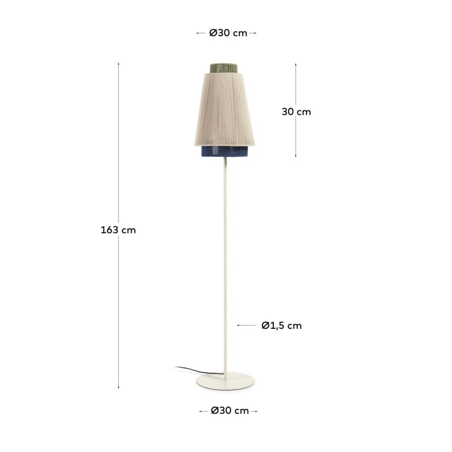KAVE HOME Yuvia gulvlampe - multifarvet jute