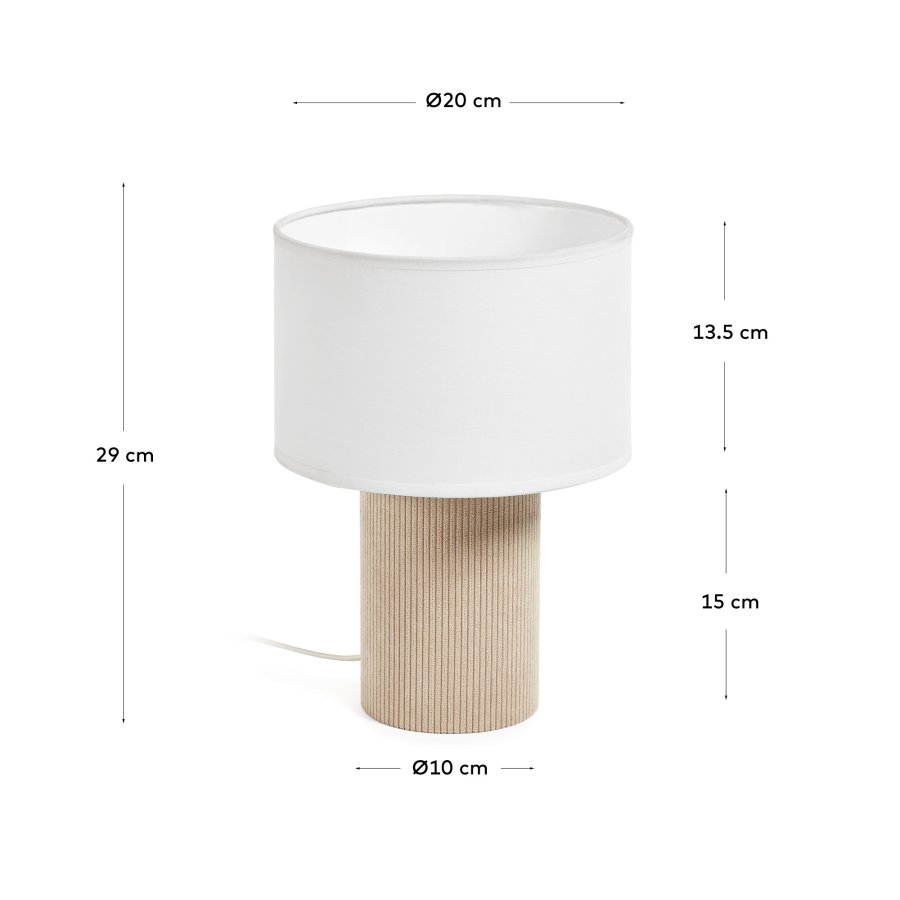 KAVE HOME Bianella bordlampe til brn - stof og beige fljl (H:29)