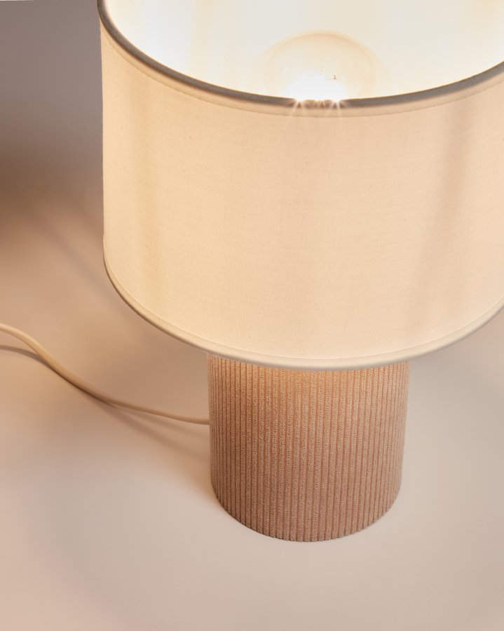 KAVE HOME Bianella bordlampe til brn - stof og beige fljl (H:29)