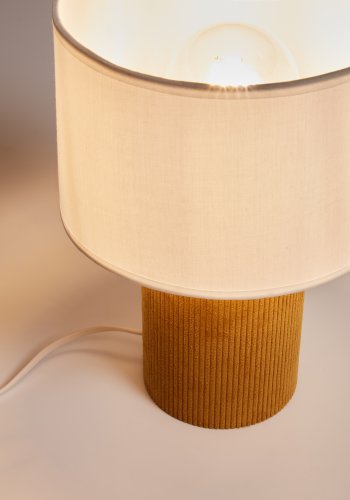 KAVE HOME Bianella bordlampe til brn - stof og sennepsgul fljl (H:29)