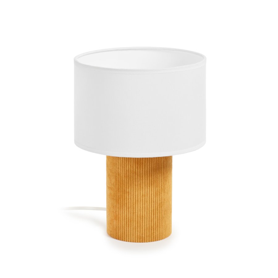 KAVE HOME Bianella bordlampe til brn - stof og sennepsgul fljl (H:29)