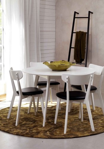 ROWICO Yumi spisebord - hvidt egetr, rundt (115)