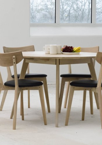 ROWICO Ami spisebordsstol - hvidpigmenteret eg og sort PU lder