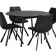 ROWICO Yumi spisebord - sort asketr, rundt (115)