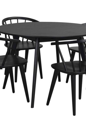 ROWICO Yumi spisebord - sort asketr, rundt (115)