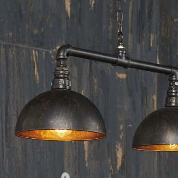 FURBO loftslampe, m. 3 lampeskrme - sort metal (108x26)