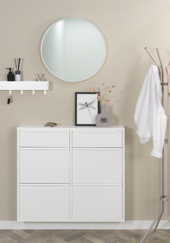 SPINDER DESIGN BILLY 6 skoskab, m. 6 lger - hvid stl