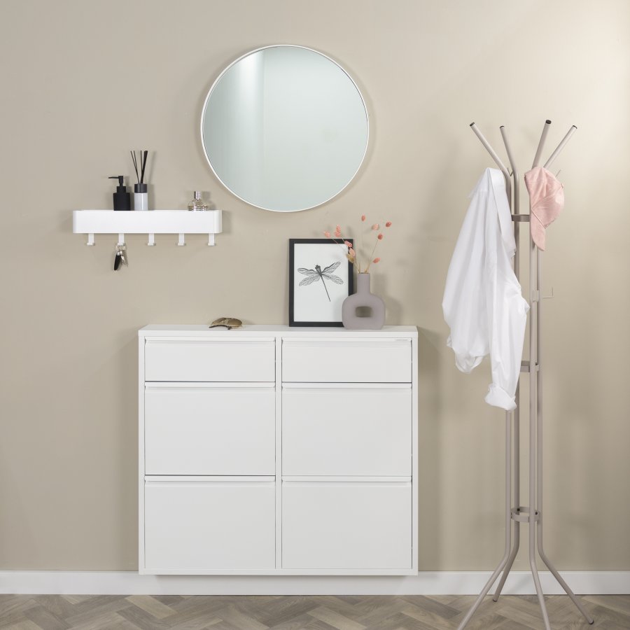 SPINDER DESIGN BILLY 6 skoskab, m. 6 lger - hvid stl