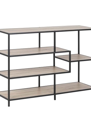 ACT NORDIC rektangulr Seaford bogreol - natur papir sonoma eg og sort metal