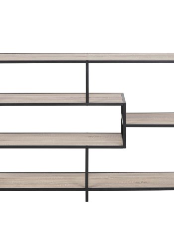 ACT NORDIC rektangulr Seaford bogreol - natur papir sonoma eg og sort metal