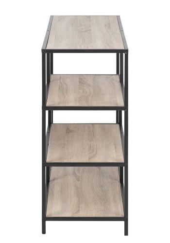 ACT NORDIC rektangulr Seaford bogreol - natur papir sonoma eg og sort metal