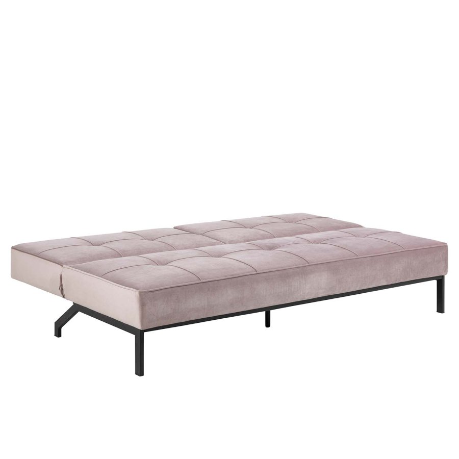 ACT NORDIC Perugia sovesofa - rosa polyester og sort metal 