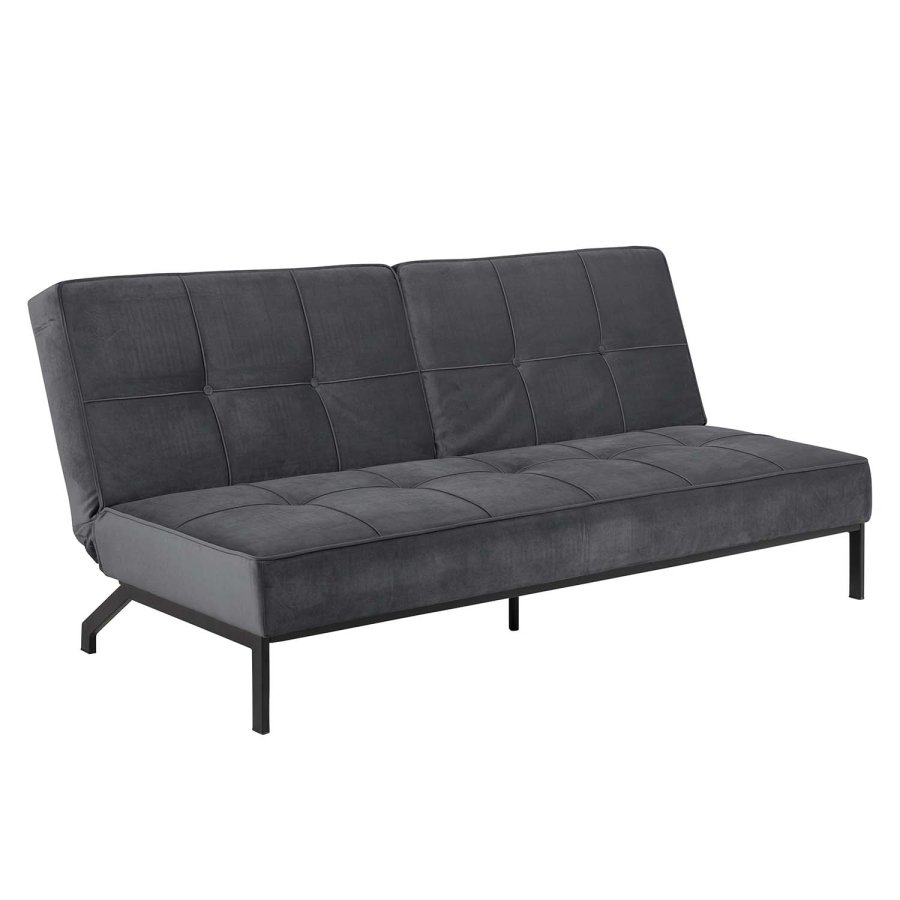 ACT NORDIC Perugia sovesofa - mrkegr polyester og sort metal  