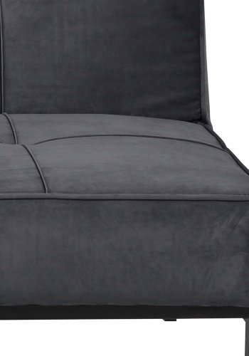 ACT NORDIC Perugia sovesofa - mrkegr polyester og sort metal  