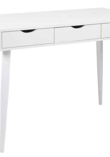 ACT NORDIC Neptun skrivebord - hvid melamin/metal, m. 3 skuffer (110x50) 
