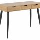 ACT NORDIC Neptun skrivebord i finer - natur papir vild eg/sort, m. 3 skuffer (110x50)