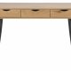 ACT NORDIC Neptun skrivebord i finer - natur papir vild eg/sort, m. 3 skuffer (110x50)