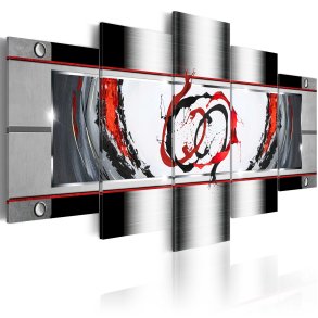 ARTGEIST Breath of platinum - Abstrakt billede i platin trykt p lrred - Flere strrelser