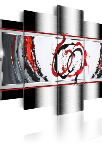 ARTGEIST Breath of platinum - Abstrakt billede i platin trykt p lrred - Flere strrelser