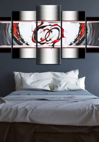 ARTGEIST Breath of platinum - Abstrakt billede i platin trykt p lrred - Flere strrelser