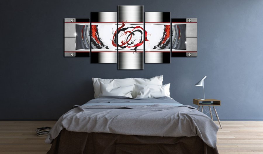 ARTGEIST Breath of platinum - Abstrakt billede i platin trykt p lrred - Flere strrelser