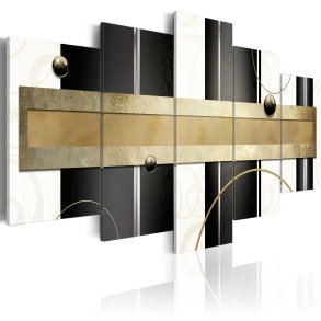 ARTGEIST Path of thoughts - Abstrakt billede med guld trykt p lrred - Flere strrelser