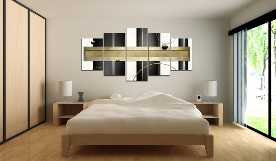 ARTGEIST Path of thoughts - Abstrakt billede med guld trykt p lrred - Flere strrelser