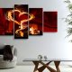 ARTGEIST Flames of love - Abstrakt billede med hjerte af ild trykt p lrred - Flere strrelser