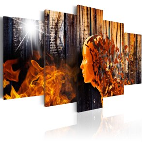 ARTGEIST Million thoughts - Abstrakt billede med ild trykt p lrred - Flere strrelser