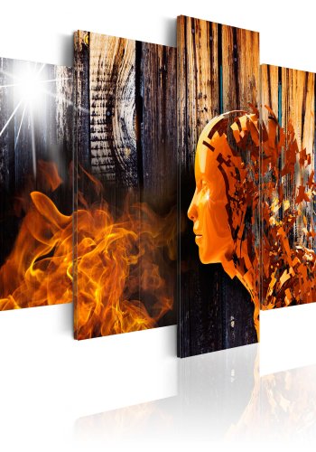 ARTGEIST Million thoughts - Abstrakt billede med ild trykt p lrred - Flere strrelser