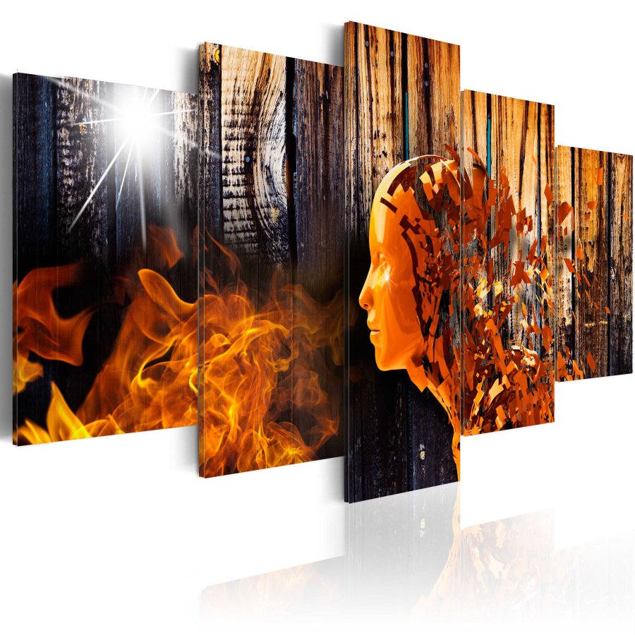 ARTGEIST Million thoughts - Abstrakt billede med ild trykt p lrred - Flere strrelser