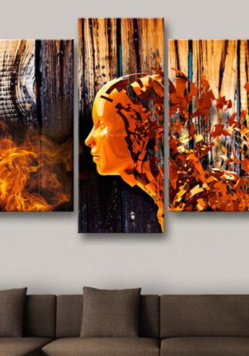 ARTGEIST Million thoughts - Abstrakt billede med ild trykt p lrred - Flere strrelser